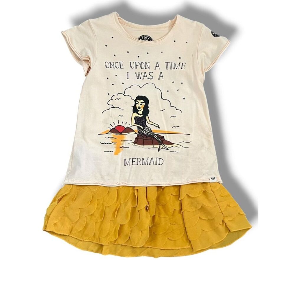 Mini Shatsu Once Upon A Time I Was A Mermaid Scalloped SS Dress Size 5
